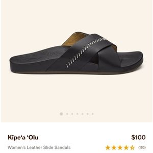 OluKai Kipe'a Olu Sandals black size 8